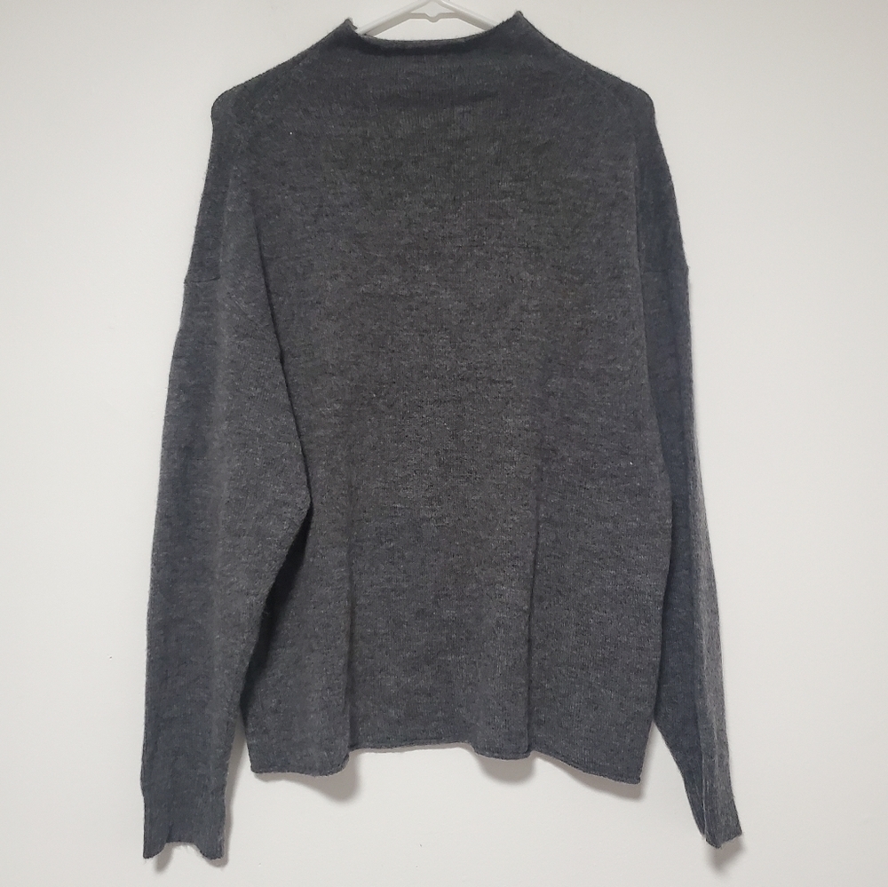 Leith Cozy Mock Neck Grey Sweater - Picture 5 of 6